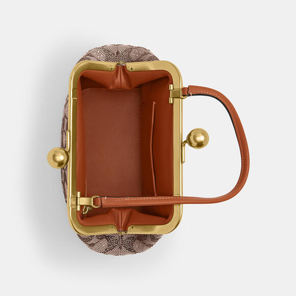 Coach Kisslock Frame Bag 16 In Crystal Signature Jacquard-NWOT - Picture 14 of 14